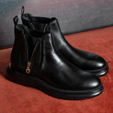 Diamond Bufalo Ankle Boots | Black | Leather