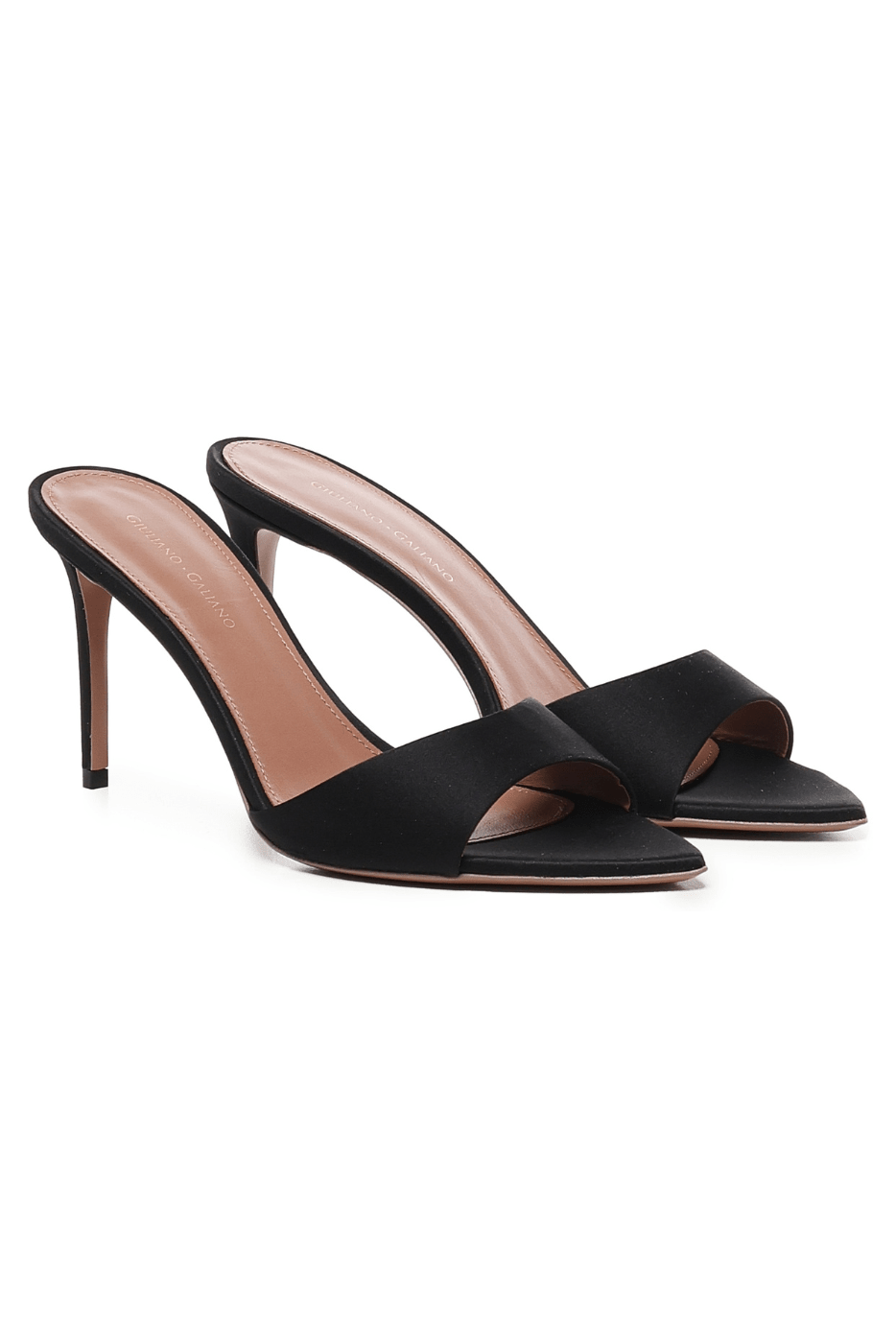 Alixia Sandal | In satin | Black - Giuliano Galiano | Handcrafted Luxury Sneakers Made In Italy