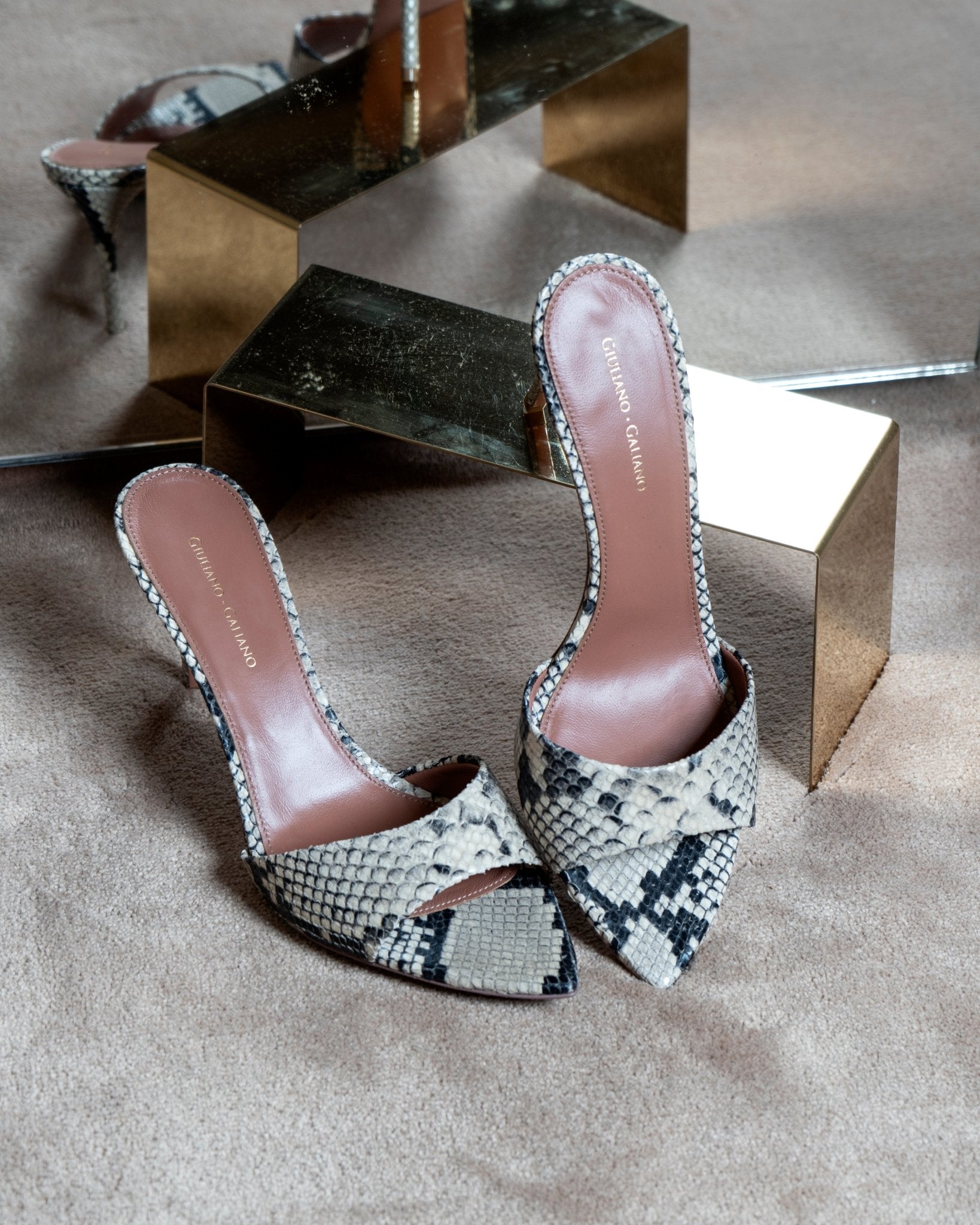 Alixia Sandal | Python Print | Rock - Giuliano Galiano | Handcrafted Luxury Sneakers Made In Italy