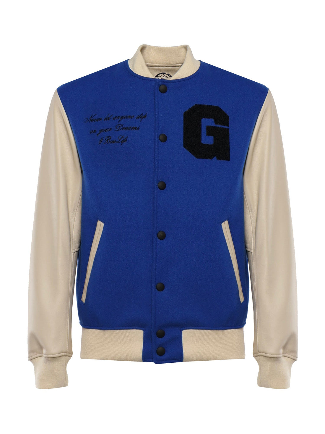 Bosslife Varsity Jacket | Blue - Giuliano Galiano | Handcrafted Luxury Sneakers Made In Italy