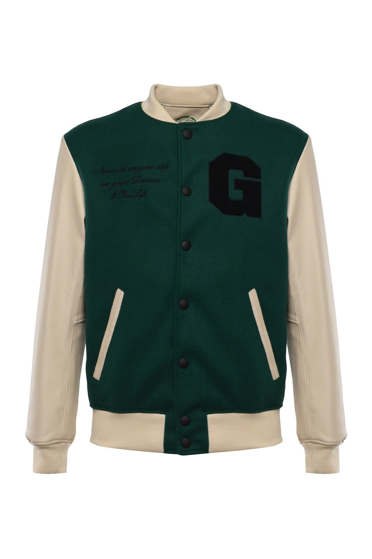 Bosslife Varsity Jacket | Green - Giuliano Galiano | Handcrafted Luxury Sneakers Made In Italy