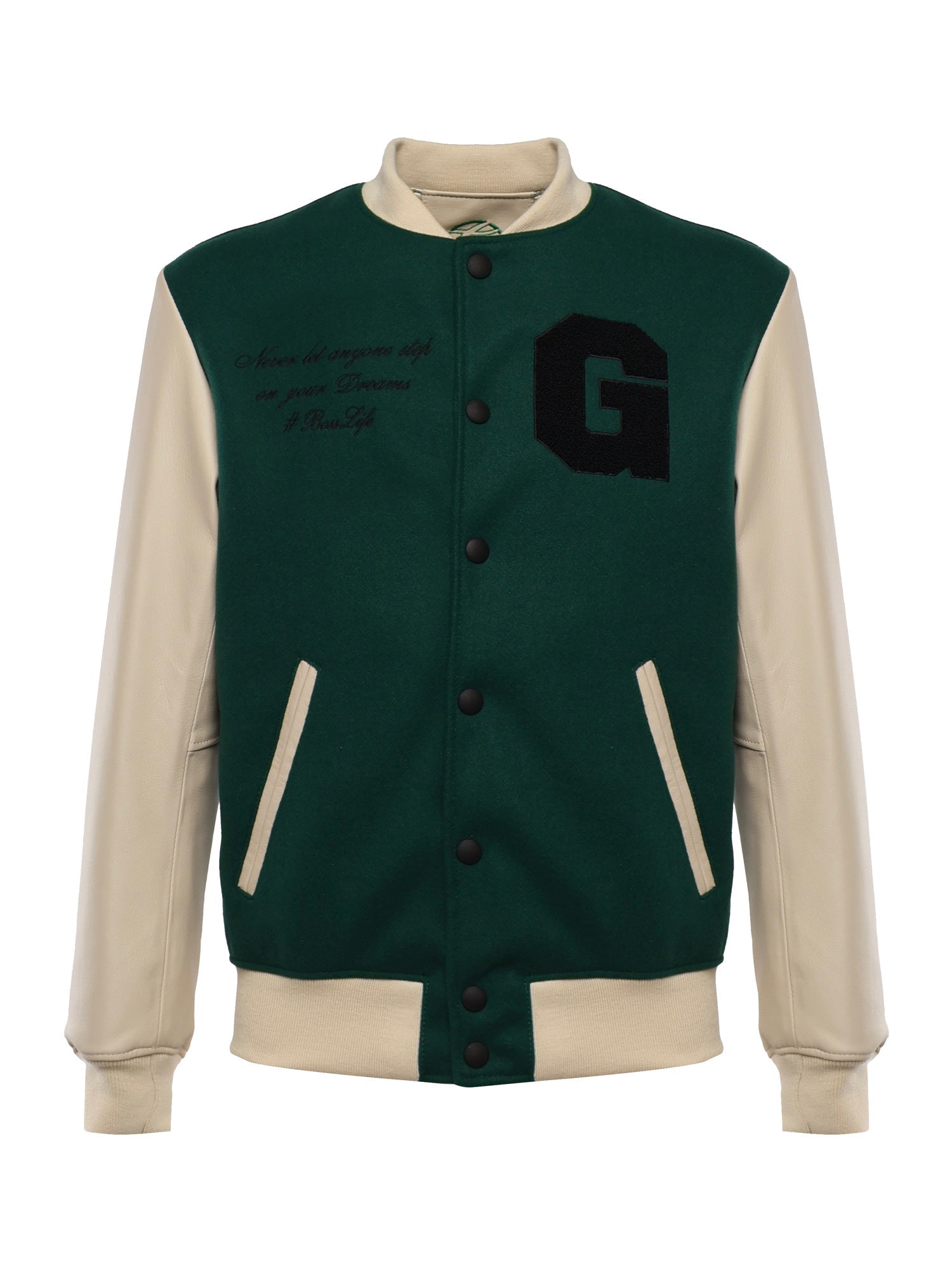 Bosslife Varsity Jacket | Green - Giuliano Galiano | Handcrafted Luxury Sneakers Made In Italy