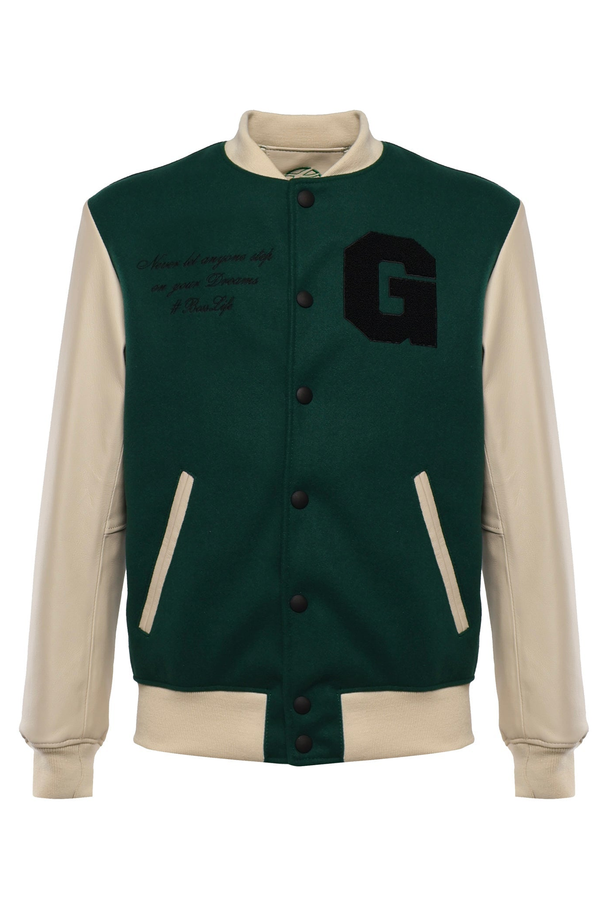 Bosslife Varsity Jacket | Green - Giuliano Galiano | Handcrafted Luxury Sneakers Made In Italy