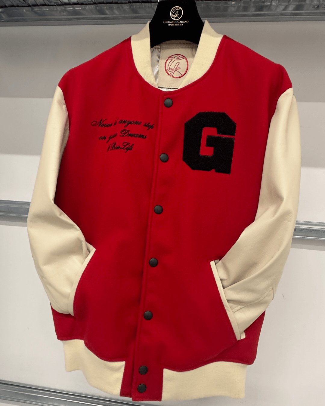 Bosslife Varsity Jacket | Red - Giuliano Galiano | Handcrafted Luxury Sneakers Made In Italy