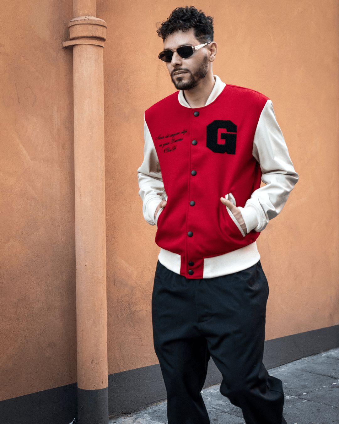 Bosslife Varsity Jacket | Red - Giuliano Galiano | Handcrafted Luxury Sneakers Made In Italy