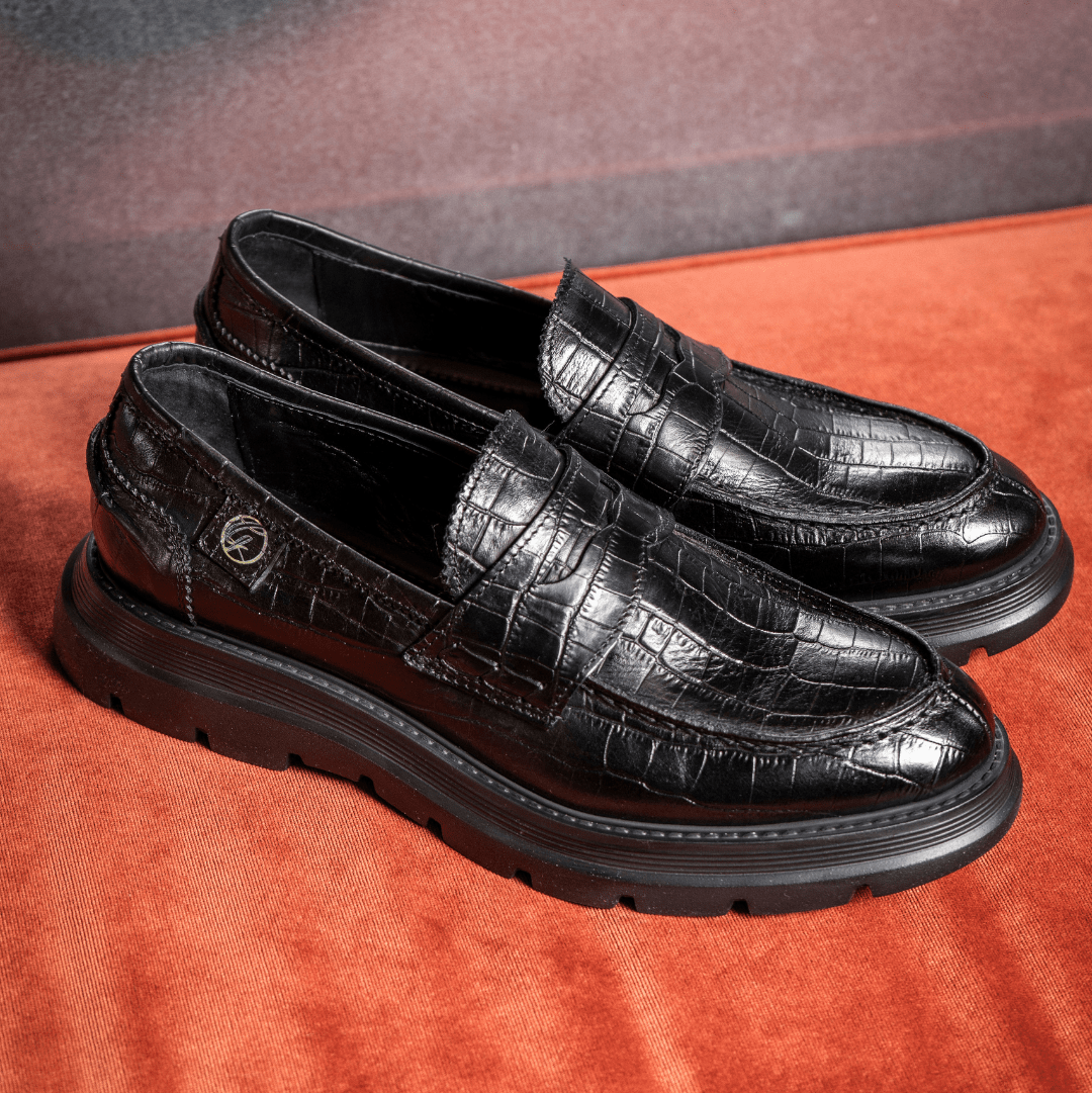 Bryan Mocassins | Black | Crocodile - Giuliano Galiano | Handcrafted Luxury Sneakers Made In Italy