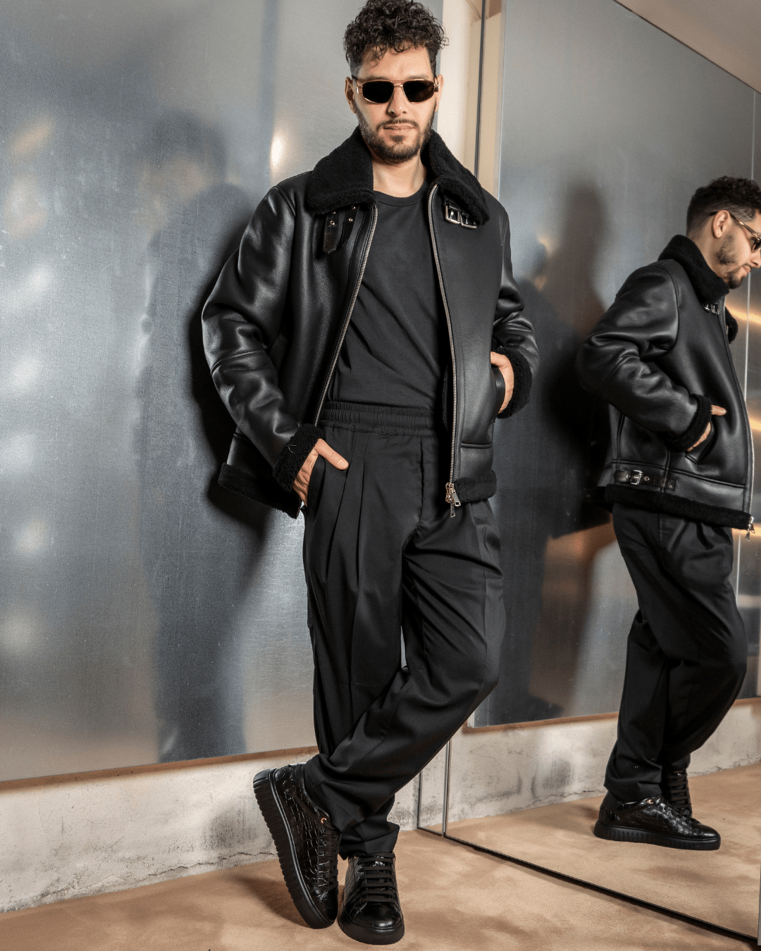 Chicago Shearling Jacket - Giuliano Galiano | Handcrafted Luxury Sneakers Made In Italy