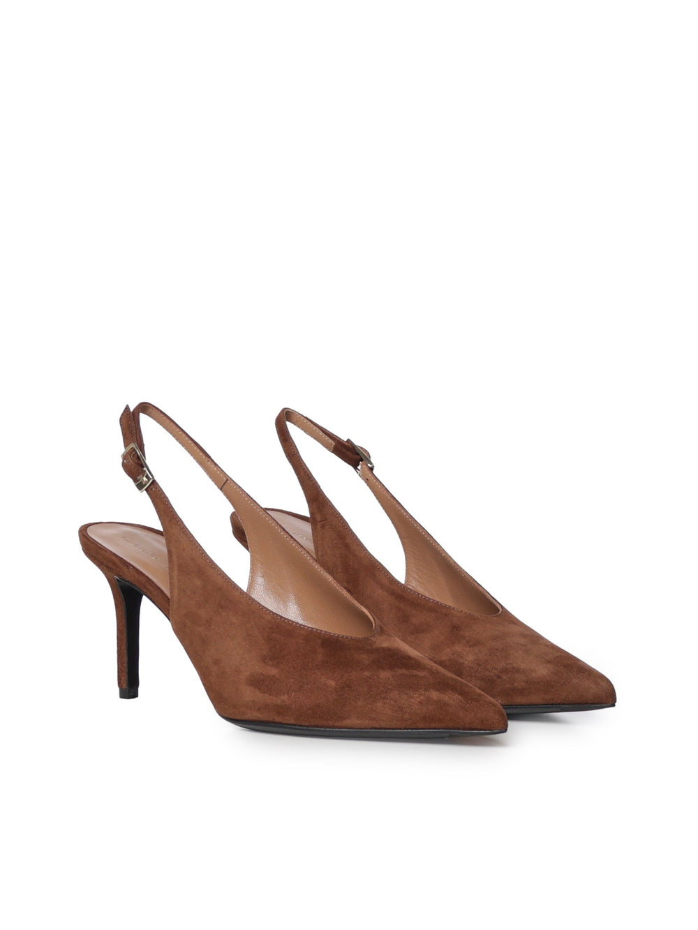 Décolleté | Slingback Brown | Tara in camoscio - Giuliano Galiano | Handcrafted Luxury Sneakers Made In Italy