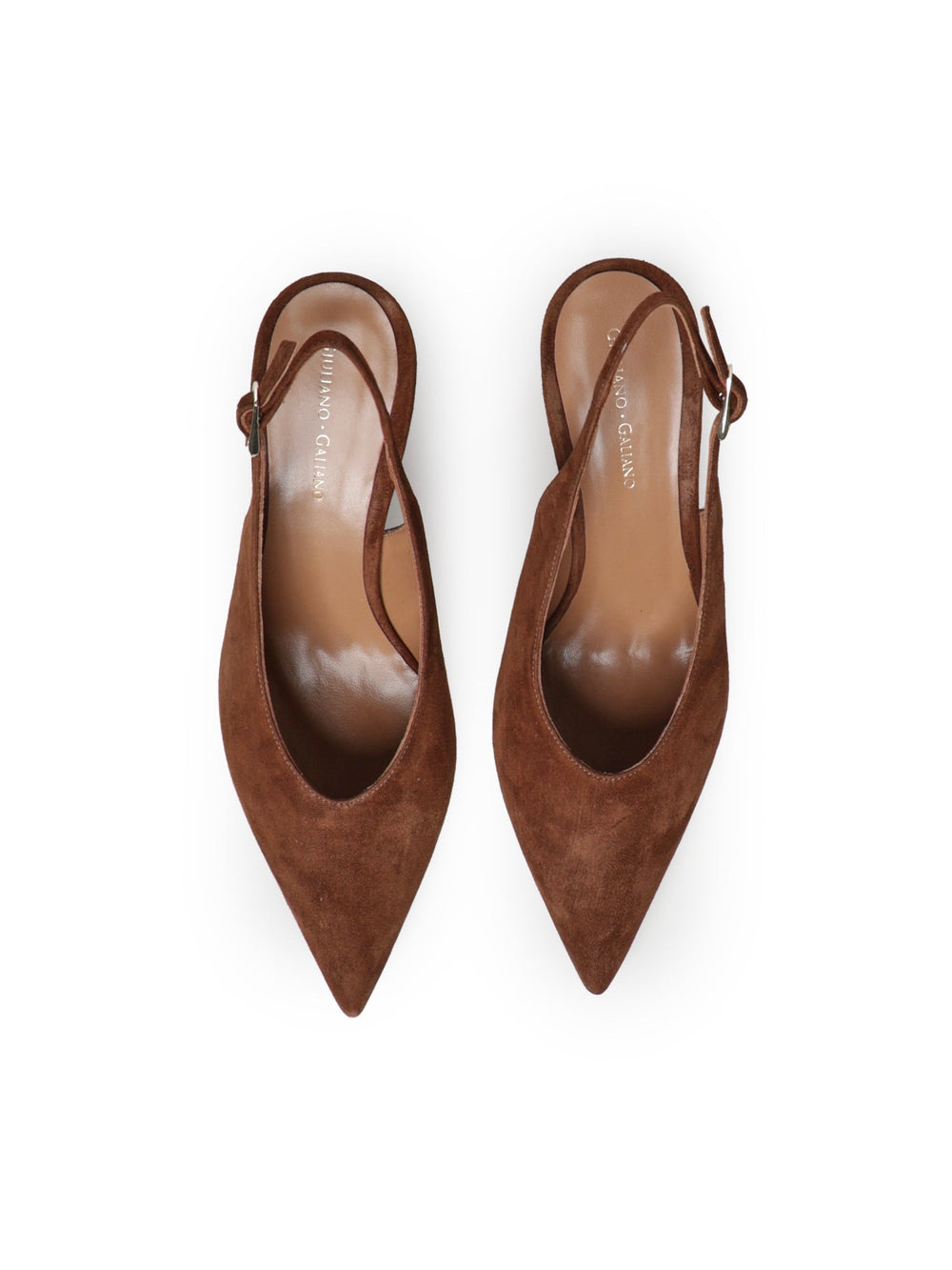 Décolleté | Slingback Brown | Tara in camoscio - Giuliano Galiano | Handcrafted Luxury Sneakers Made In Italy