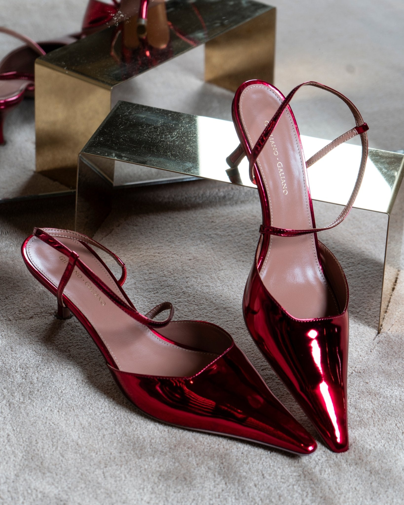 Demi Sandal | Pelle | Cherry - Giuliano Galiano | Handcrafted Luxury Sneakers Made In Italy