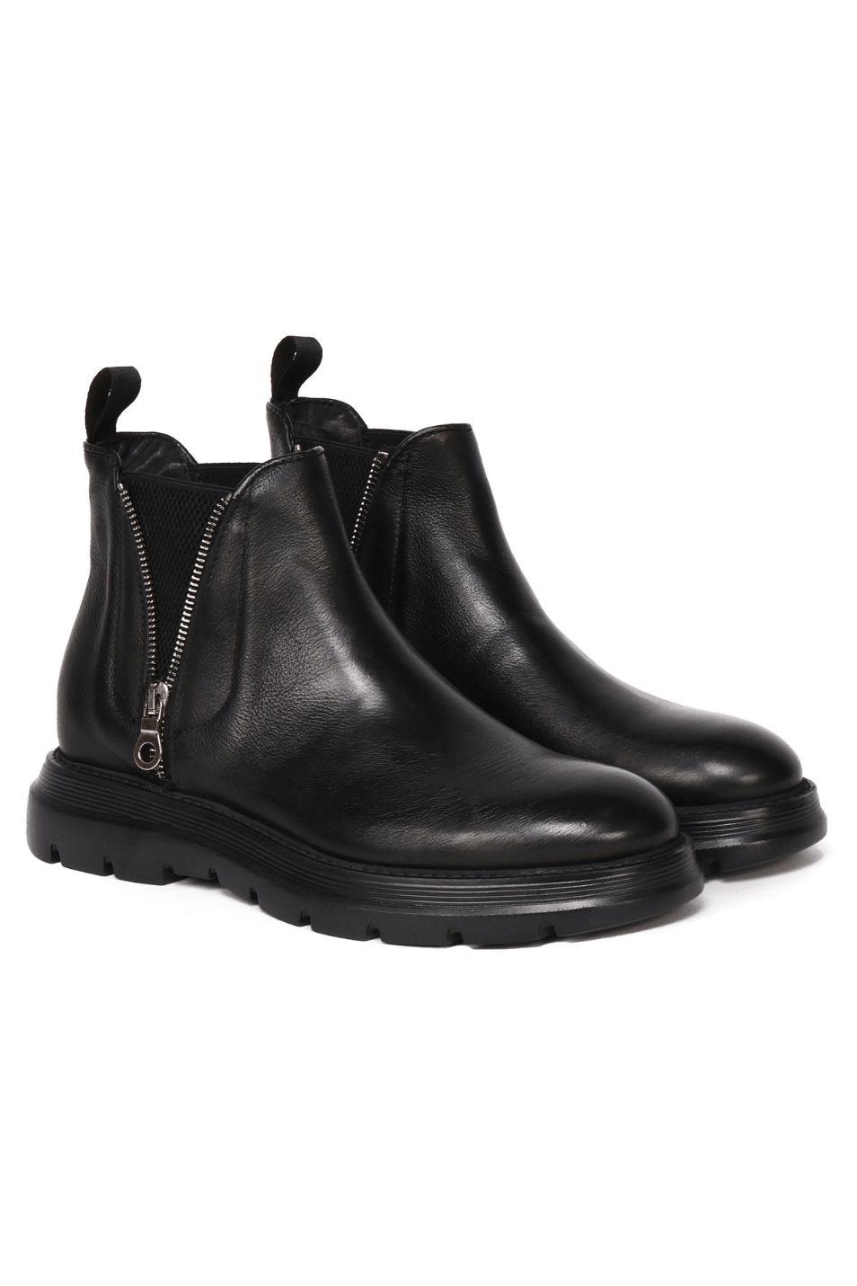 Diamond Bufalo Ankle Boots | Black | Leather - Giuliano Galiano | Handcrafted Luxury Sneakers Made In Italy