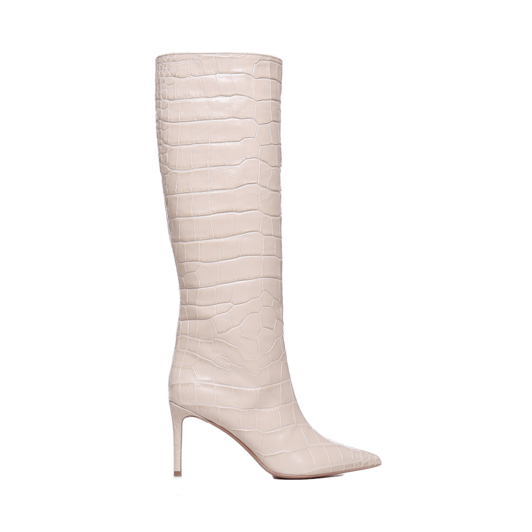 Elise High Boots | Natural | Stampa Coccodrillo | Woman - Giuliano Galiano | Handcrafted Luxury Sneakers Made In Italy