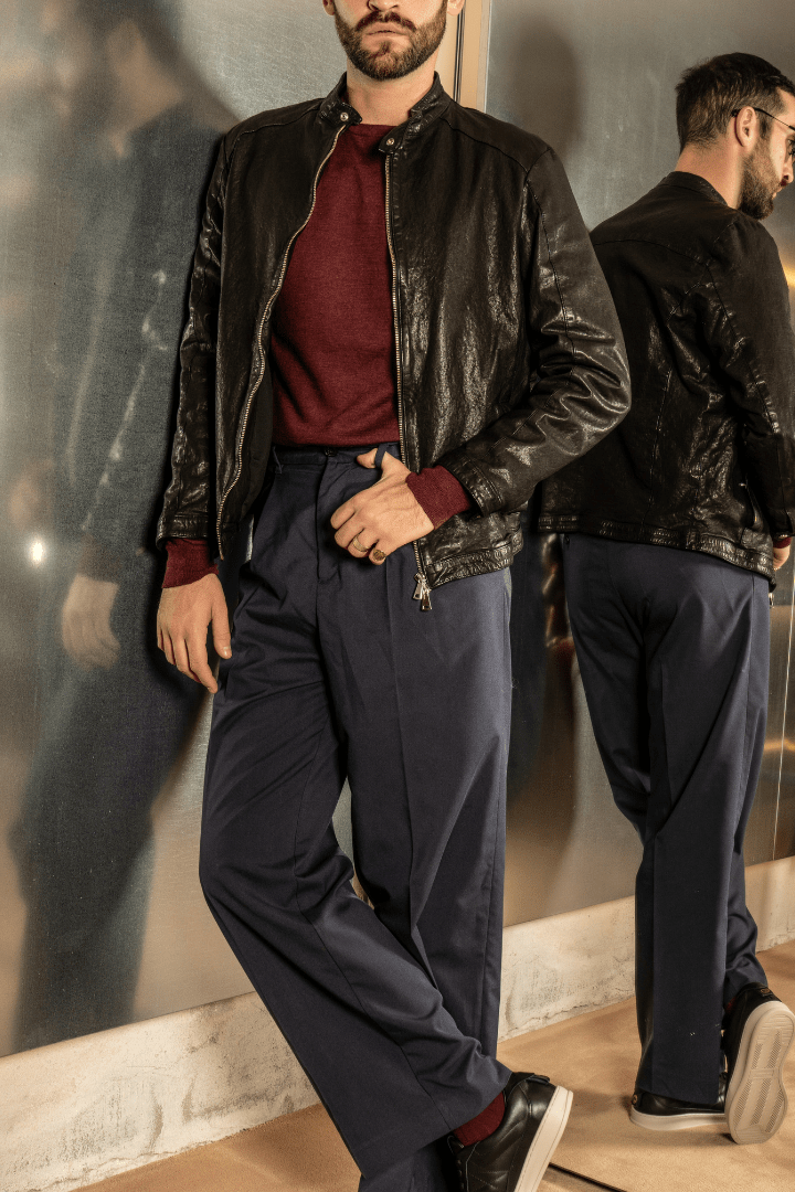 Jacket Leather Biker - Giuliano Galiano | Handcrafted Luxury Sneakers Made In Italy