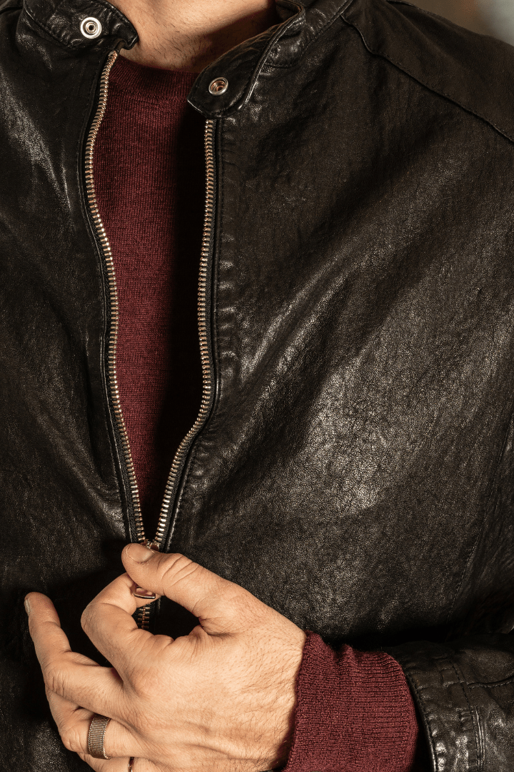 Jacket Leather Biker - Giuliano Galiano | Handcrafted Luxury Sneakers Made In Italy