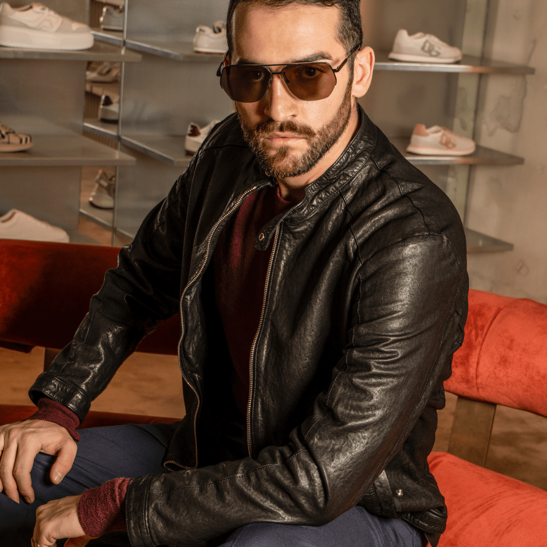 Jacket Leather Biker - Giuliano Galiano | Handcrafted Luxury Sneakers Made In Italy