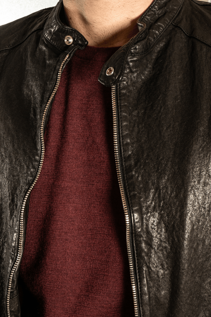 Jacket Leather Biker - Giuliano Galiano | Handcrafted Luxury Sneakers Made In Italy