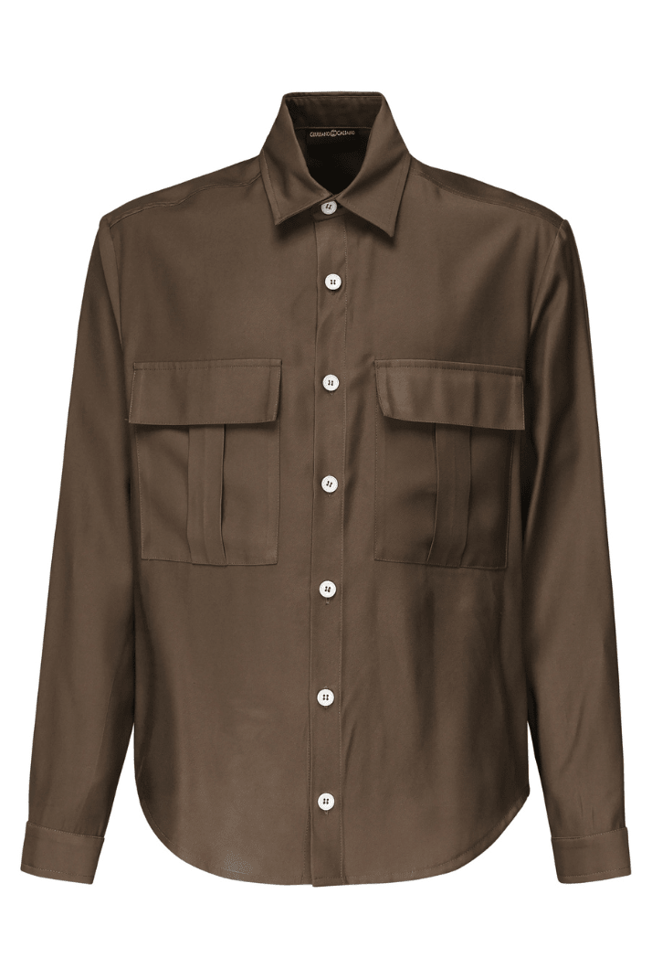 Lizard Shirt | Brown - Giuliano Galiano | Handcrafted Luxury Sneakers Made In Italy