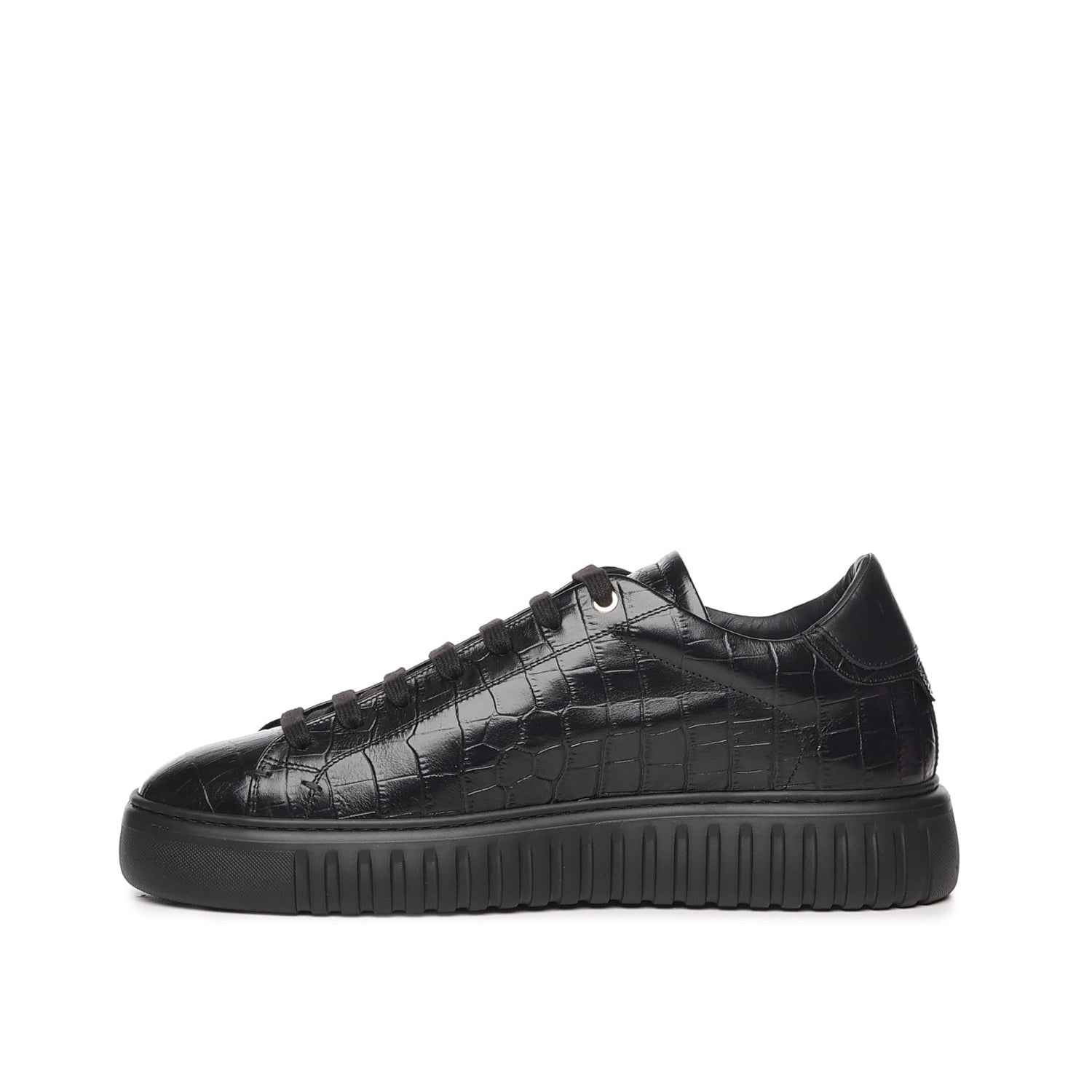 Mars | Crock leather | Black - Giuliano Galiano | Handcrafted Luxury Sneakers Made In Italy