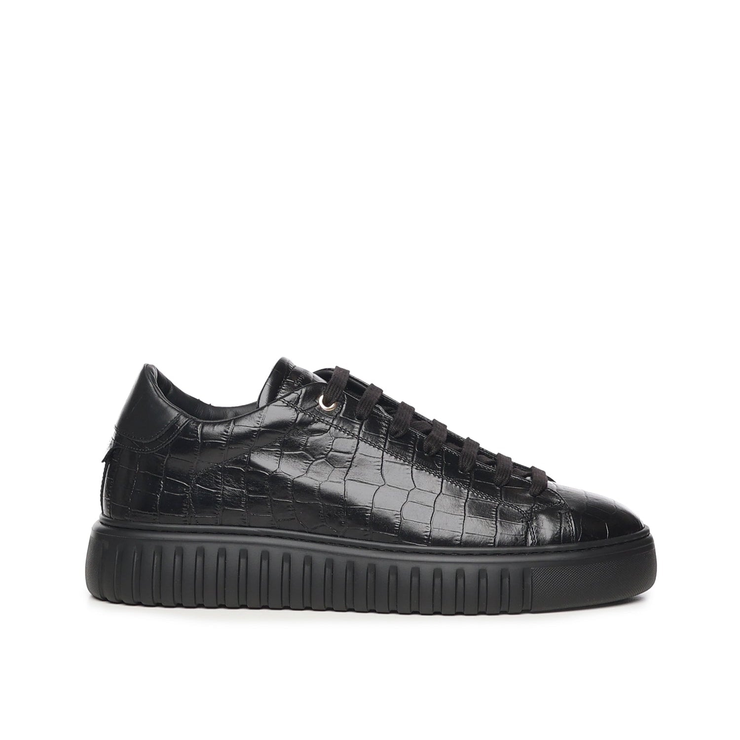 Mars | Crock leather | Black - Giuliano Galiano | Handcrafted Luxury Sneakers Made In Italy