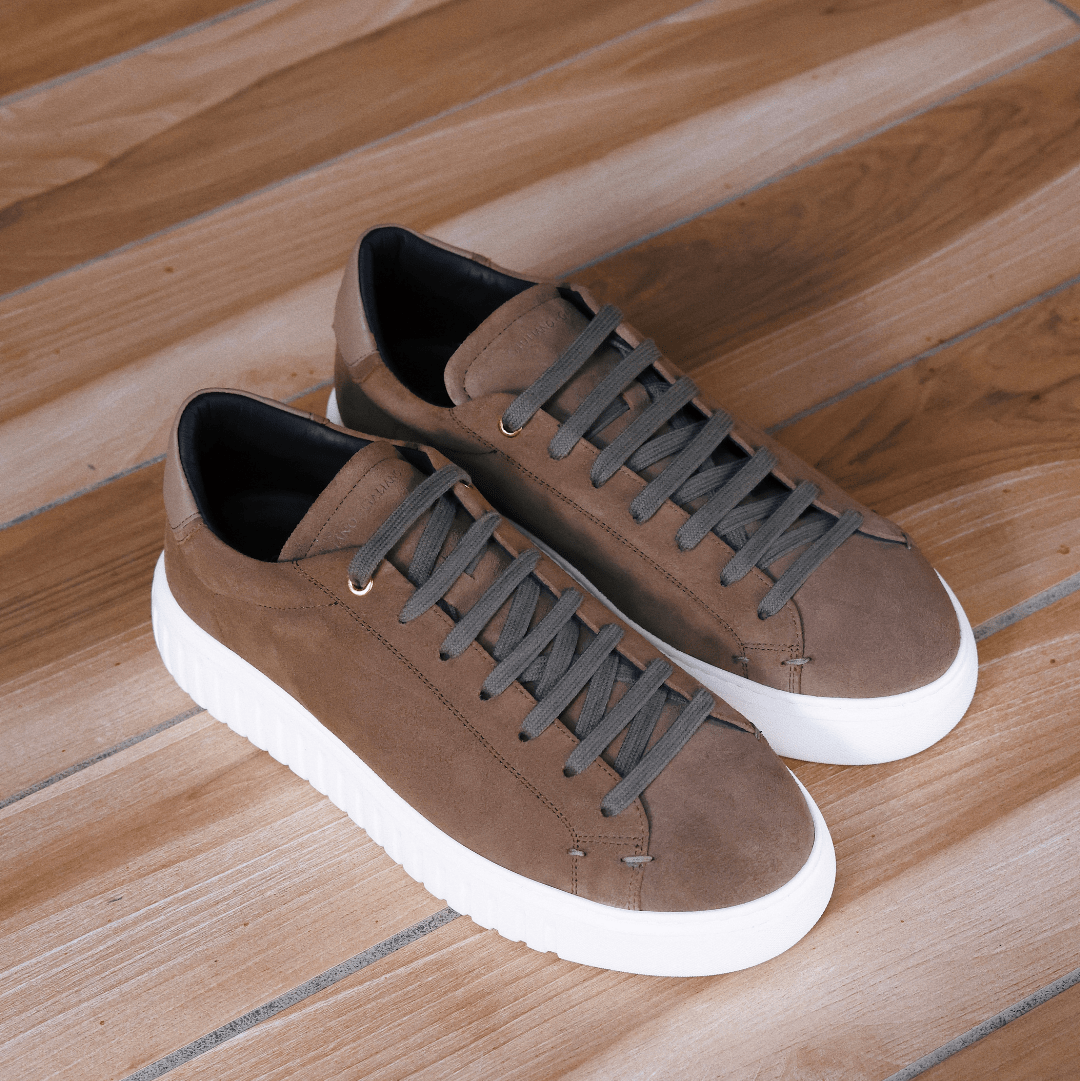 Mars | Suede | Taupe - Giuliano Galiano | Handcrafted Luxury Sneakers Made In Italy