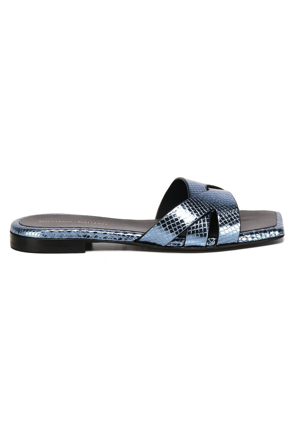 Miryam Flat Sandals | Blue - Giuliano Galiano | Handcrafted Luxury Sneakers Made In Italy