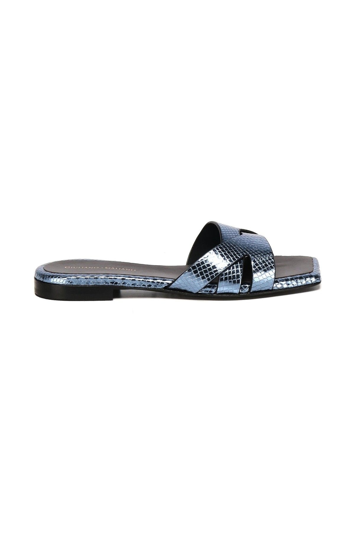 Miryam Flat Sandals | Blue - Giuliano Galiano | Handcrafted Luxury Sneakers Made In Italy