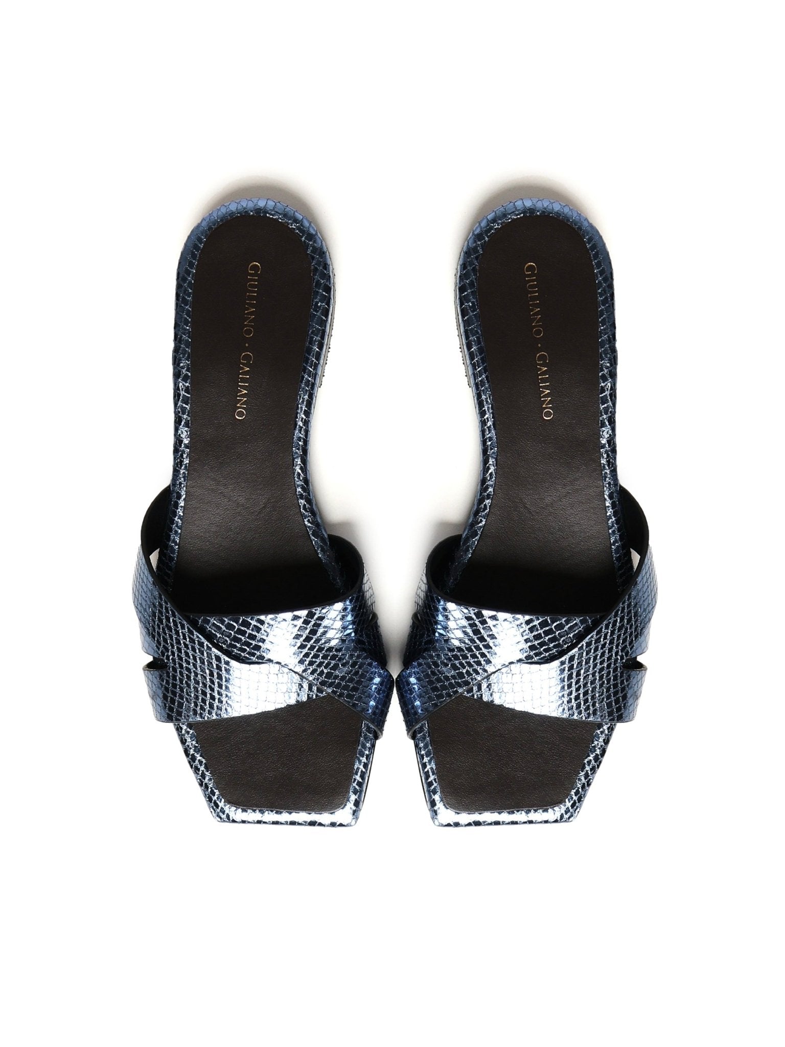 Miryam Flat Sandals | Blue - Giuliano Galiano | Handcrafted Luxury Sneakers Made In Italy