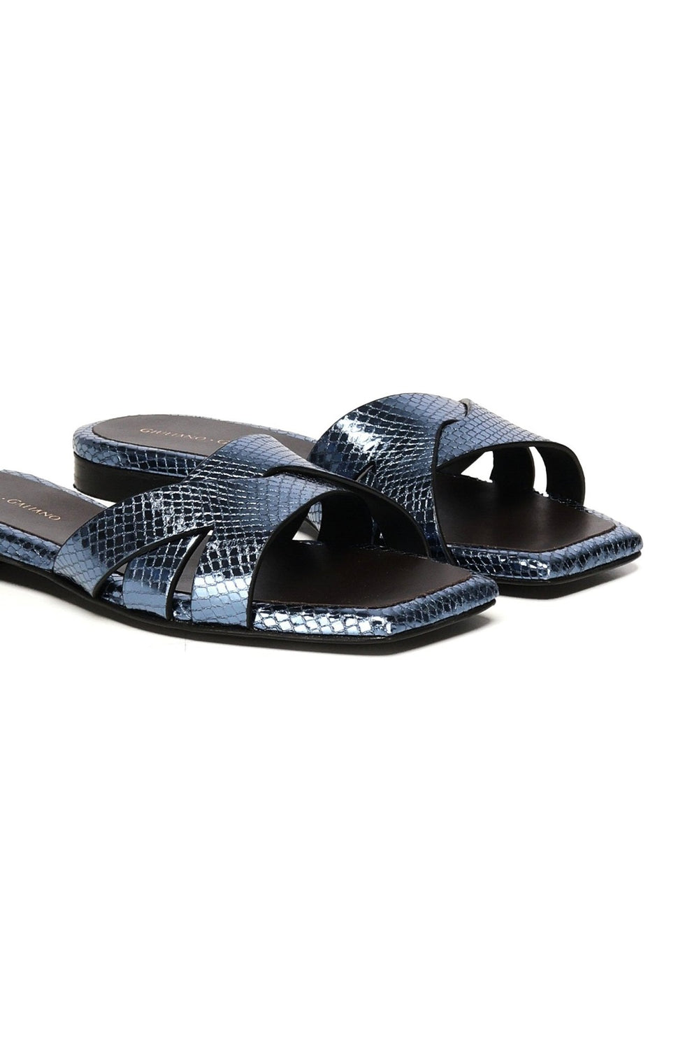 Miryam Flat Sandals | Blue - Giuliano Galiano | Handcrafted Luxury Sneakers Made In Italy