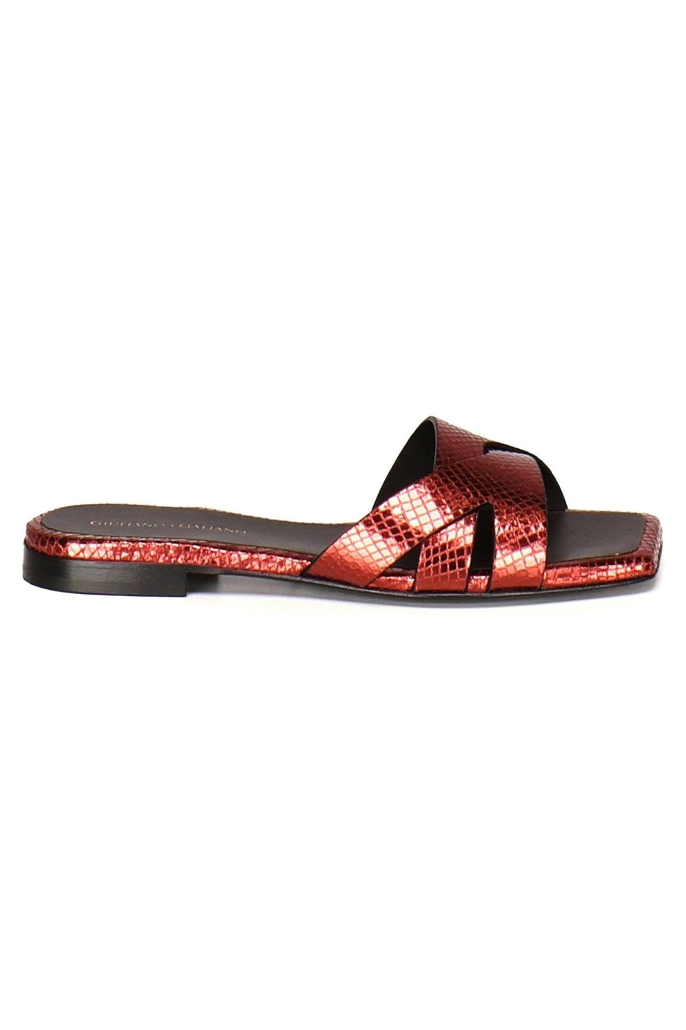 Miryam Flat Sandals | Bordeaux - Giuliano Galiano | Handcrafted Luxury Sneakers Made In Italy