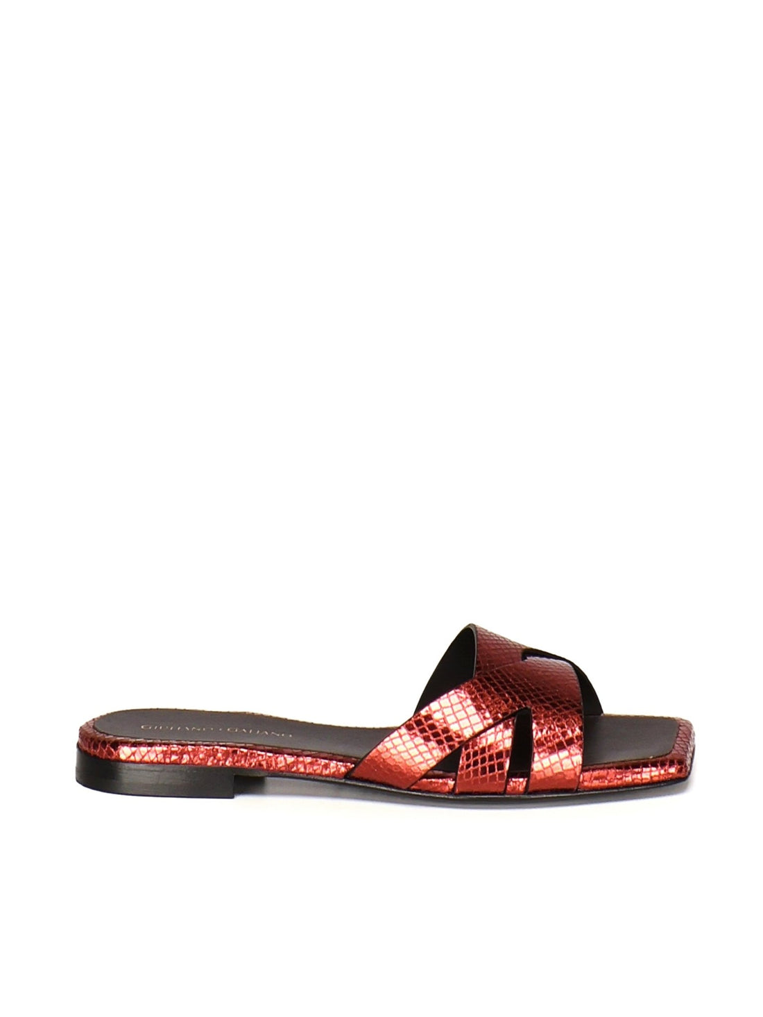 Miryam Flat Sandals | Bordeaux - Giuliano Galiano | Handcrafted Luxury Sneakers Made In Italy