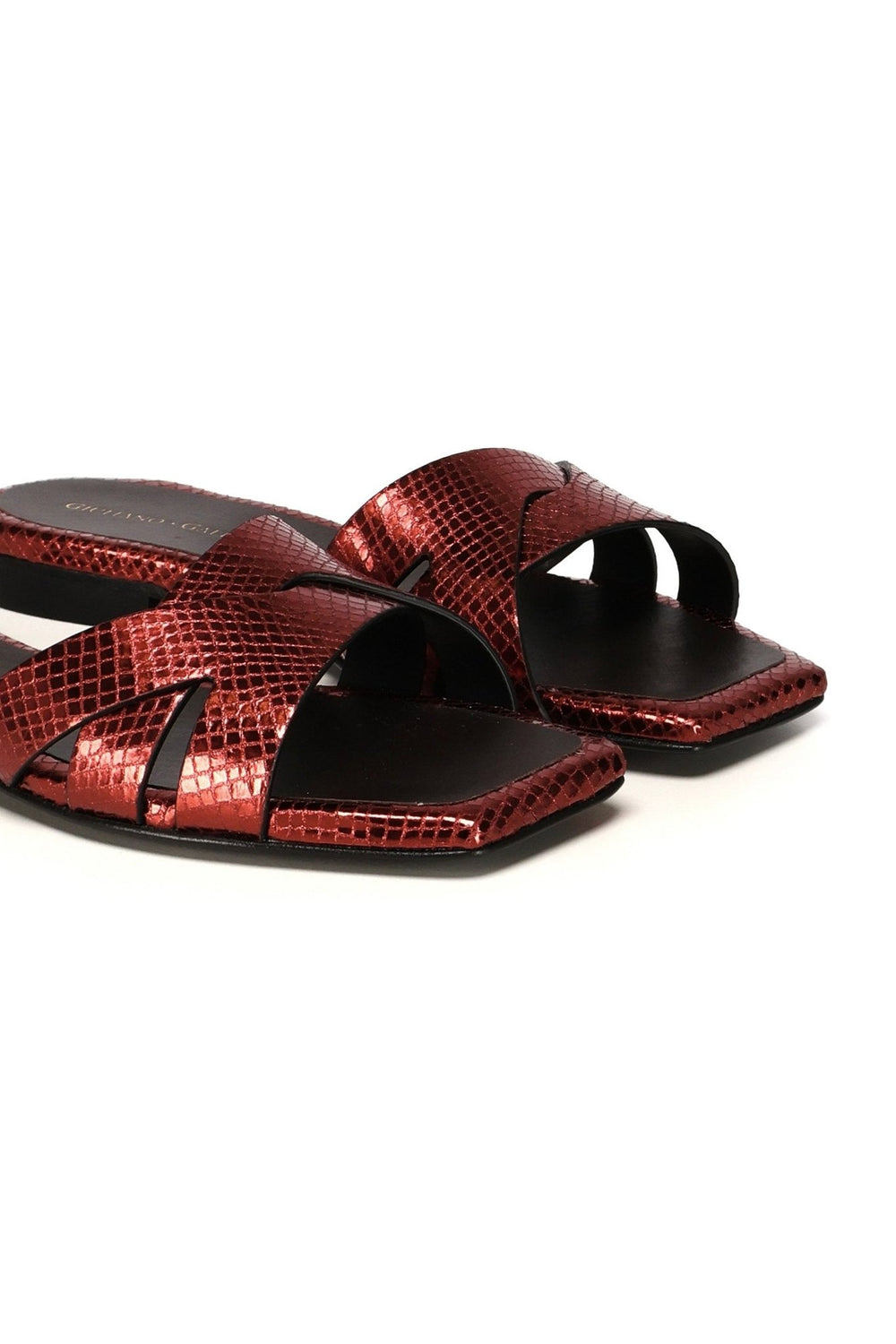 Miryam Flat Sandals | Bordeaux - Giuliano Galiano | Handcrafted Luxury Sneakers Made In Italy