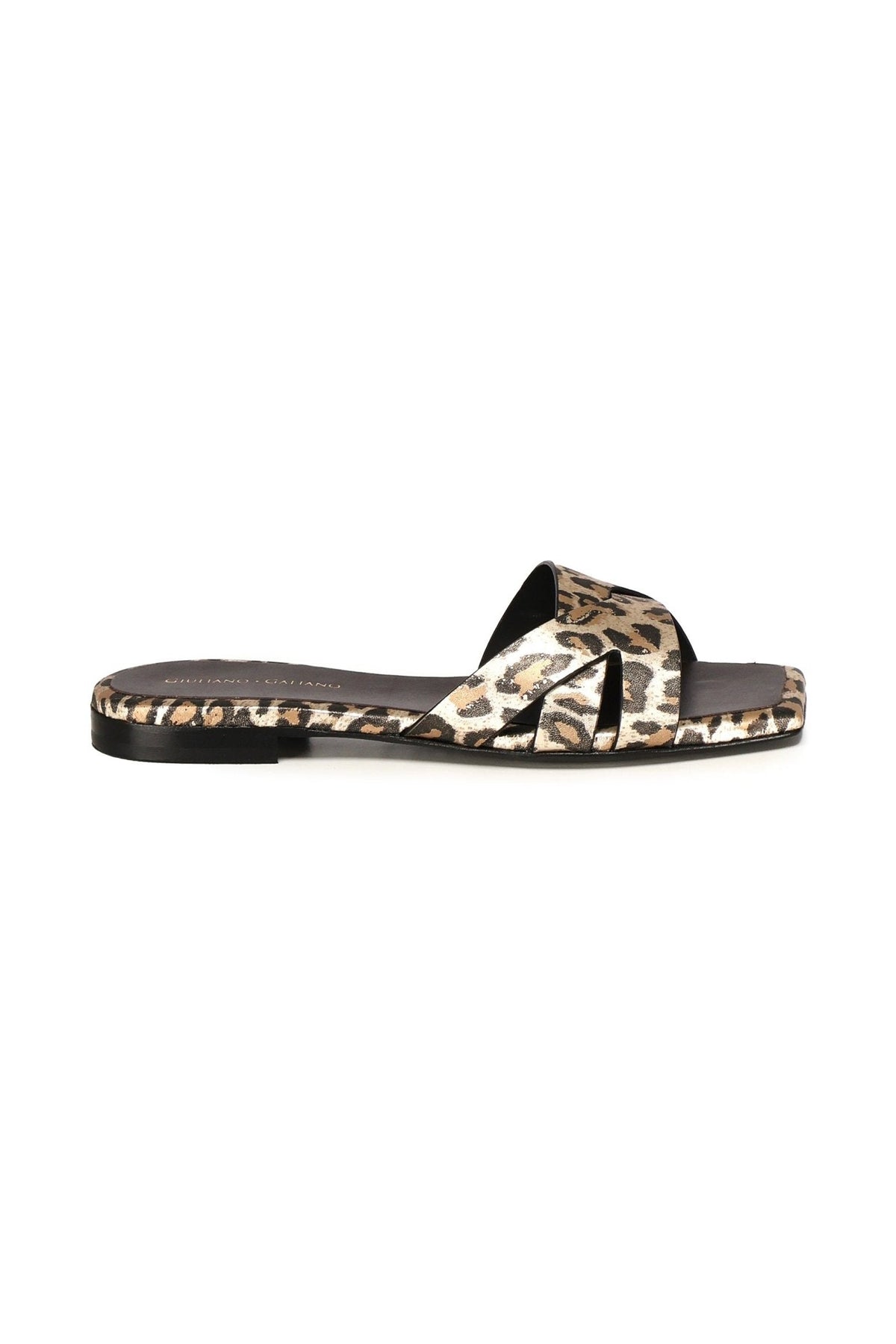 Miryam Flat Sandals | Leopard - Giuliano Galiano | Handcrafted Luxury Sneakers Made In Italy