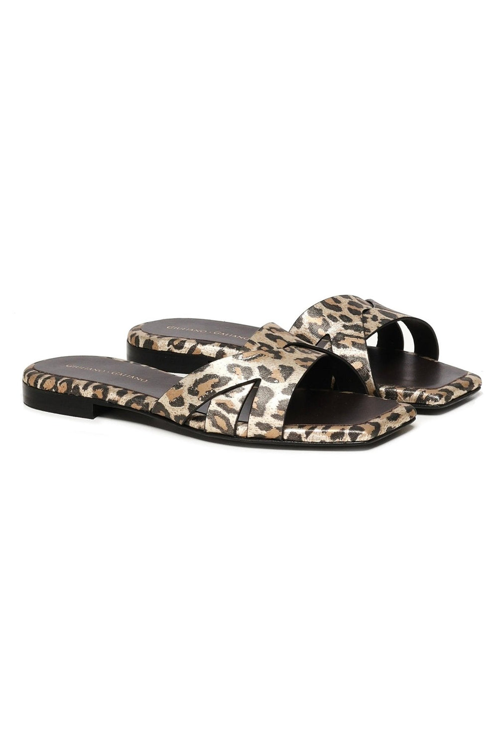 Miryam Flat Sandals | Leopard - Giuliano Galiano | Handcrafted Luxury Sneakers Made In Italy