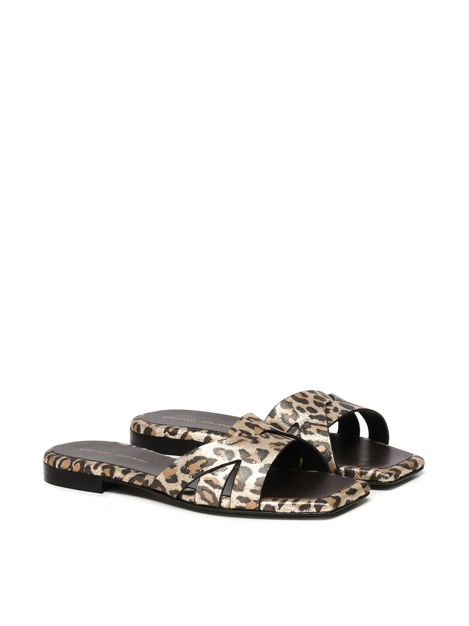 Miryam Flat Sandals | Leopard - Giuliano Galiano | Handcrafted Luxury Sneakers Made In Italy