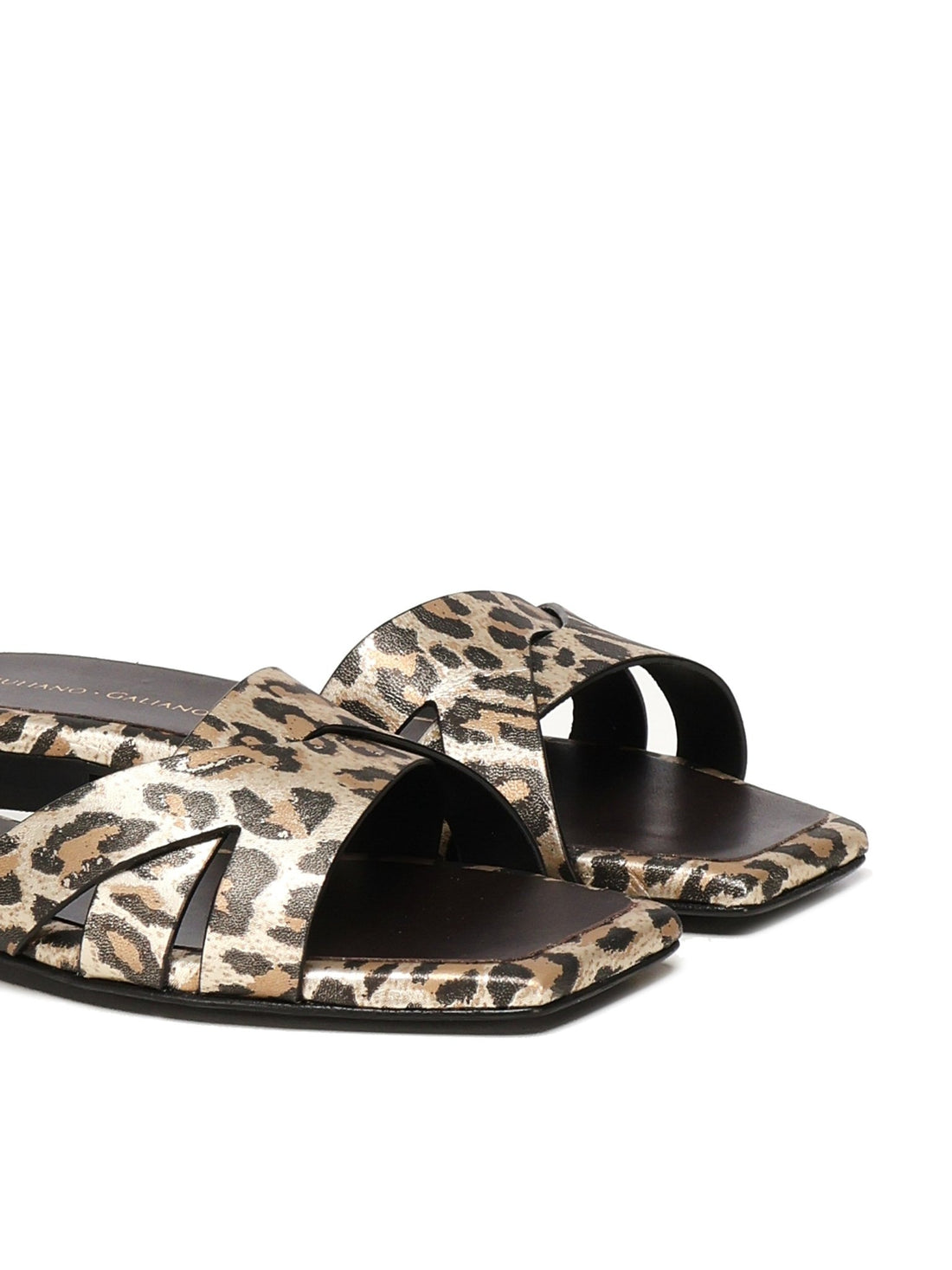 Miryam Flat Sandals | Leopard - Giuliano Galiano | Handcrafted Luxury Sneakers Made In Italy