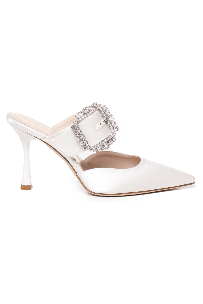 Mules Alena | White - Giuliano Galiano | Handcrafted Luxury Sneakers Made In Italy