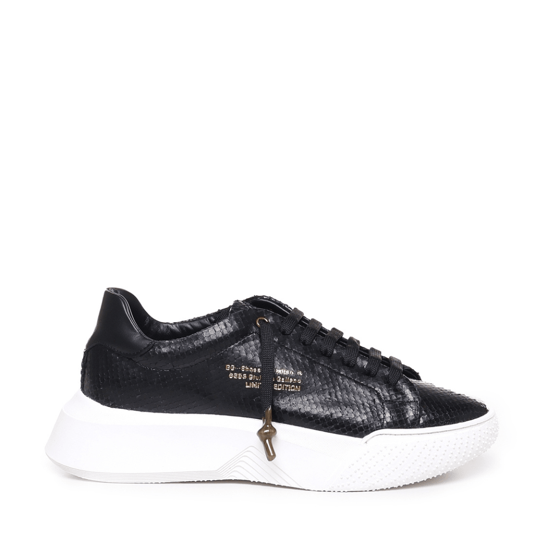 Nemesis | Black python leather - Giuliano Galiano | Handcrafted Luxury Sneakers Made In Italy