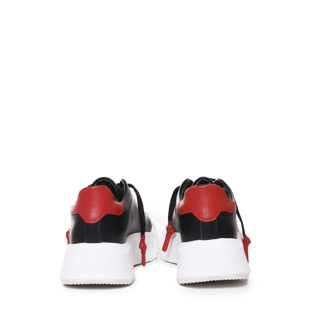 Nemesis Black | Red Leather - Giuliano Galiano | Handcrafted Luxury Sneakers Made In Italy