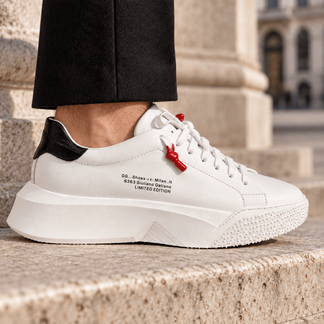 Nemesis White | Black - Giuliano Galiano | Handcrafted Luxury Sneakers Made In Italy