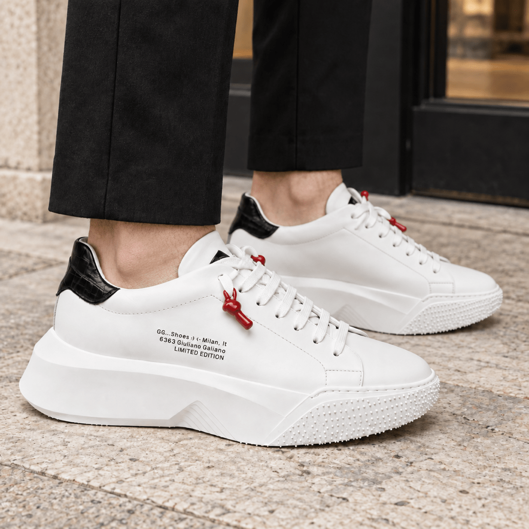 Nemesis White | Black - Giuliano Galiano | Handcrafted Luxury Sneakers Made In Italy