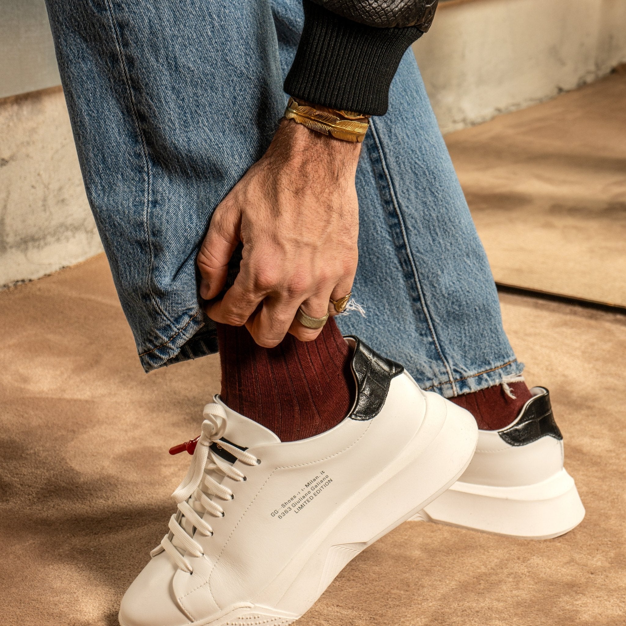 Nemesis White | Black - Giuliano Galiano | Handcrafted Luxury Sneakers Made In Italy