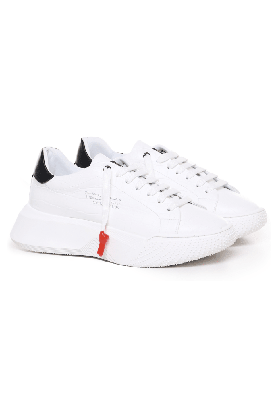Nemesis White | Croc | Black - Giuliano Galiano | Handcrafted Luxury Sneakers Made In Italy