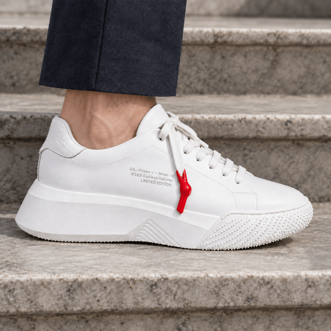 Nemesis White Leather Limited - Giuliano Galiano | Handcrafted Luxury Sneakers Made In Italy