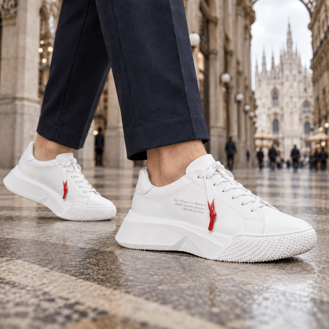 Nemesis White Leather Limited - Giuliano Galiano | Handcrafted Luxury Sneakers Made In Italy