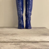 Botas Lara | Piel Repujada Cocodrilo Azul | Mujer