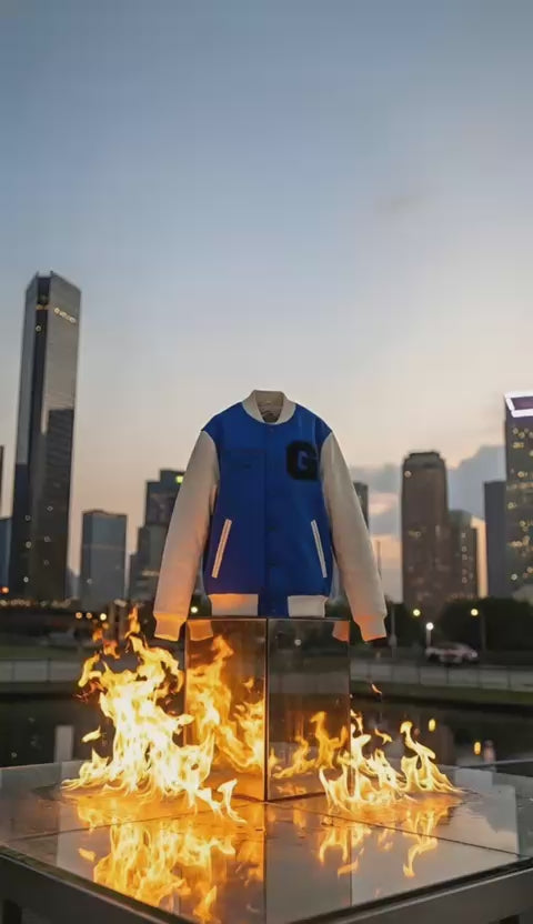 #Bosslife Varsity Jacket | Azul