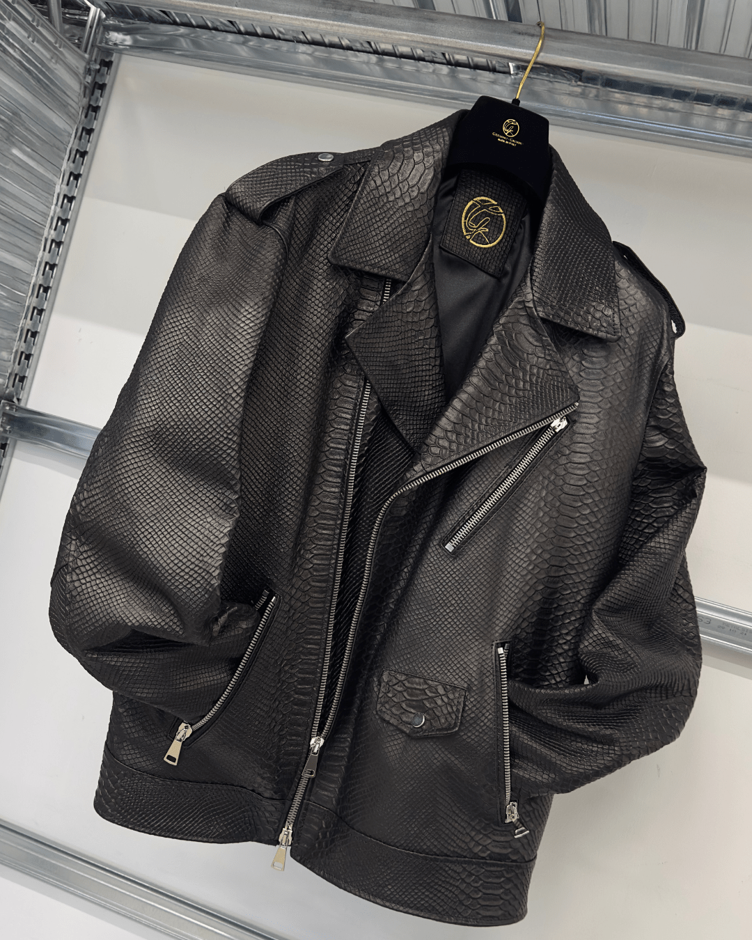 Push It leather jacket - Giuliano Galiano | Handcrafted Luxury Sneakers Made In Italy