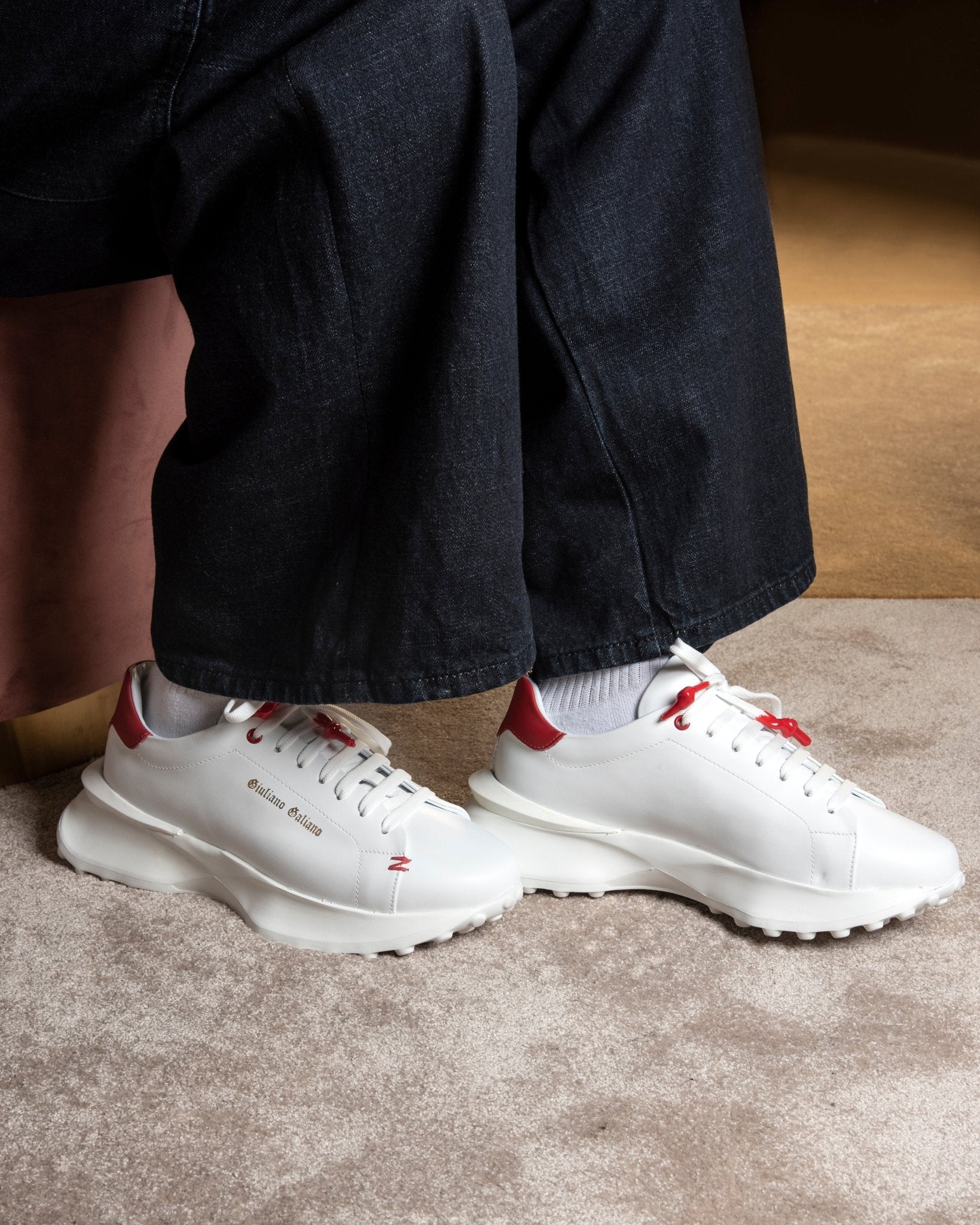 Raptor 1 | White Red - Giuliano Galiano | Handcrafted Luxury Sneakers Made In Italy