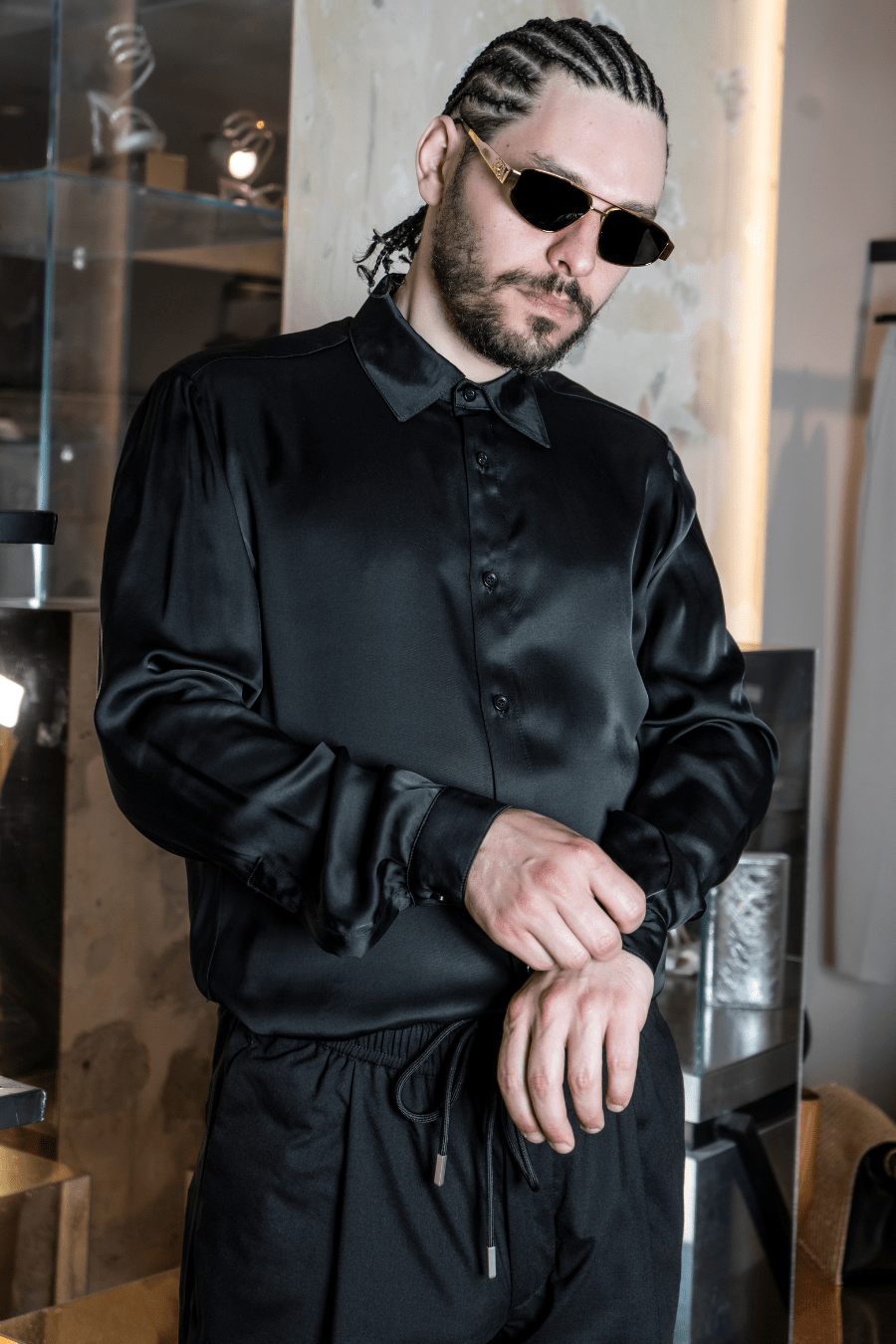 Shike Shirt | Black - Giuliano Galiano | Handcrafted Luxury Sneakers Made In Italy