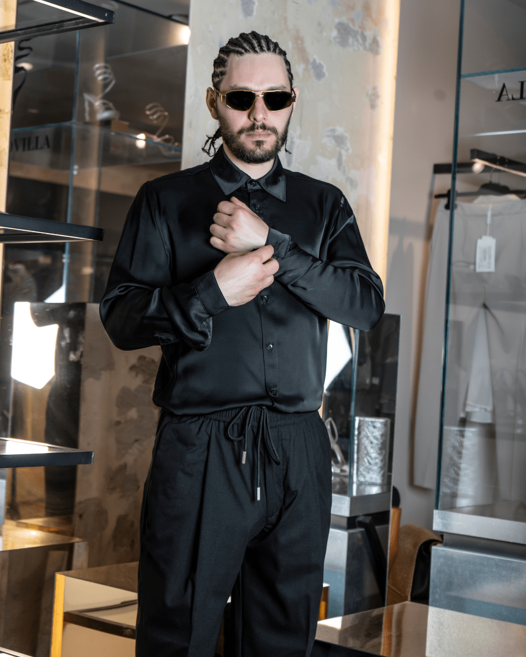 Shike Shirt | Black - Giuliano Galiano | Handcrafted Luxury Sneakers Made In Italy